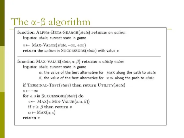 The α-β algorithm