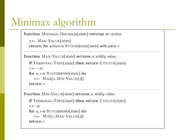 Minimax algorithm