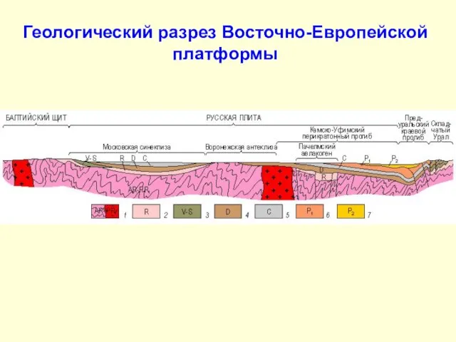 Геологический разрез Восточно-Европейской платформы