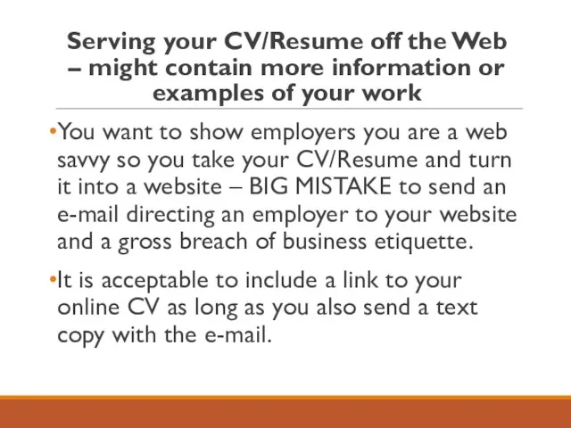 Serving your CV/Resume off the Web – might contain more information