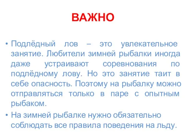 ВАЖНО Подлёдный лов – это увлекательное занятие. Любители зимней рыбалки иногда