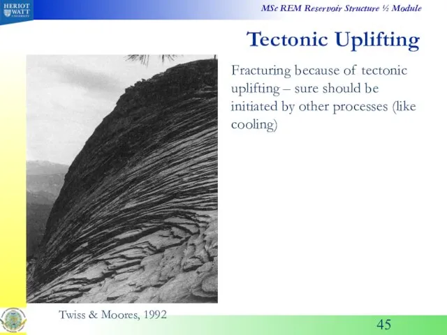 Tectonic Uplifting Fracturing because of tectonic uplifting – sure should be