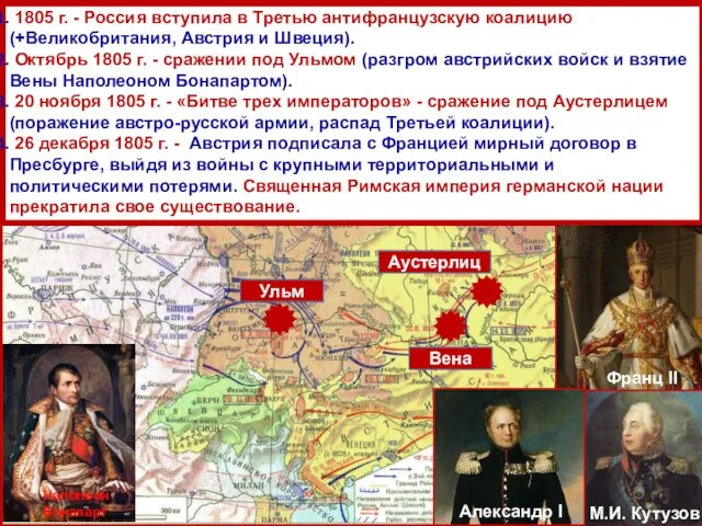 Ульм Вена Аустерлиц 1805 г. - Россия вступила в Третью антифранцузскую