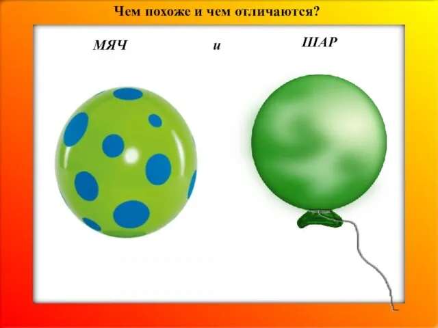 Чем похоже и чем отличаются? МЯЧ ШАР и