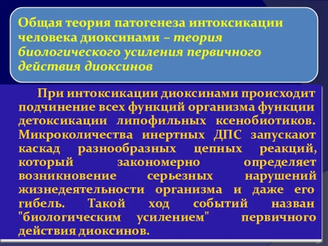 При интоксикации диоксинами происходит подчинение всех функций организма функции детоксикации липофильных