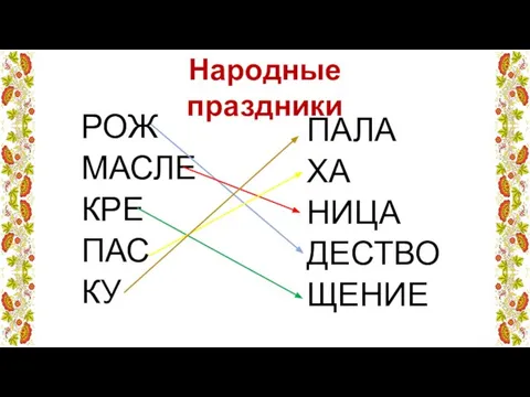 РОЖ МАСЛЕ КРЕ ПАС КУ ПАЛА ХА НИЦА ДЕСТВО ЩЕНИЕ Народные праздники