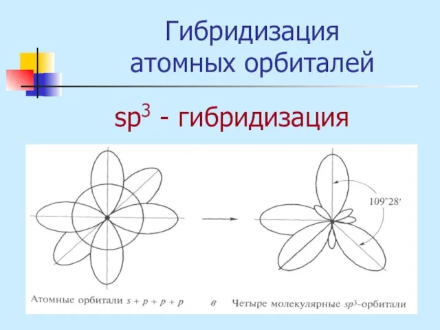 Гибридизация атомных орбиталей sр3 - гибридизация