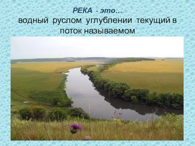 РЕКА - это… водный руслом углублении текущий в поток называемом