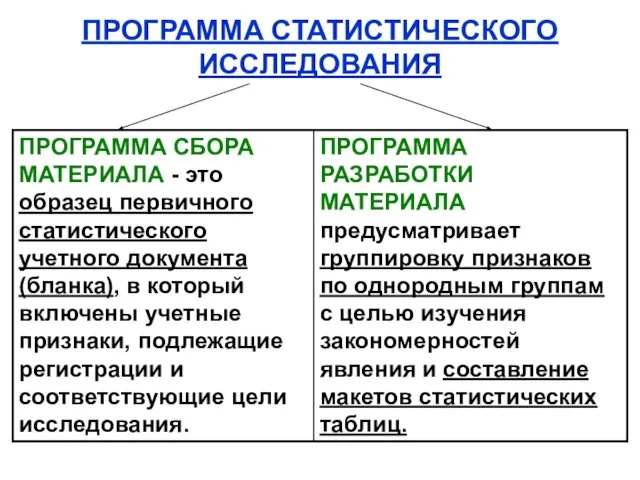 ПРОГРАММА СТАТИСТИЧЕСКОГО ИССЛЕДОВАНИЯ