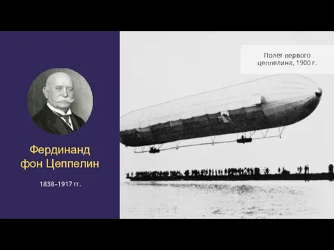 Фердинанд фон Цеппелин 1838–1917 гг. Полёт первого цеппелина, 1900 г.