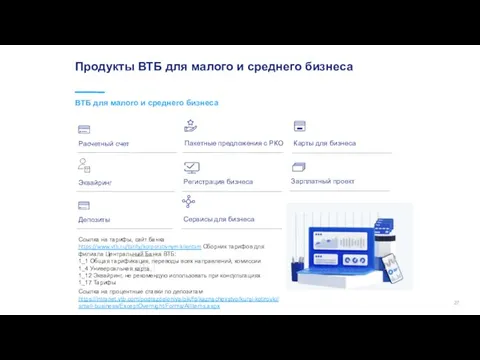 Продукты ВТБ для малого и среднего бизнеса ВТБ для малого и