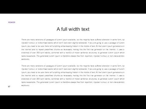 A full width text There are many variations of passages of