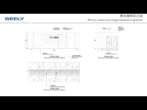 售后接待区立面 Фасад зоны послепродажного приема