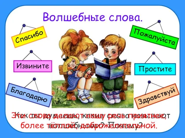 Волшебные слова. Как ты думаешь, какие слова называют волшебными? Почему? Эти