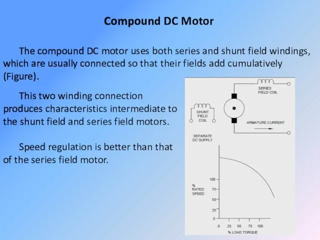 Compound DC Motor The compound DC motor uses both series and