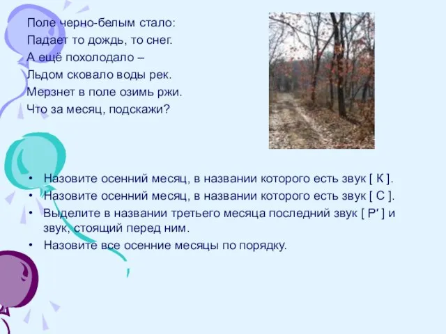 Поле черно-белым стало: Падает то дождь, то снег. А ещё похолодало