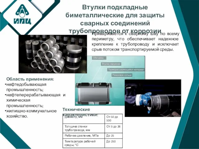 Втулки подкладные биметаллические для защиты сварных соединений трубопроводов от коррозии Приваривается