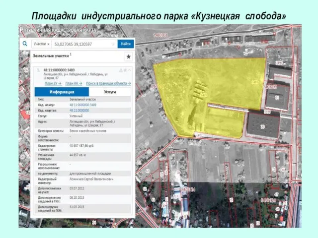 Площадки индустриального парка «Кузнецкая слобода»