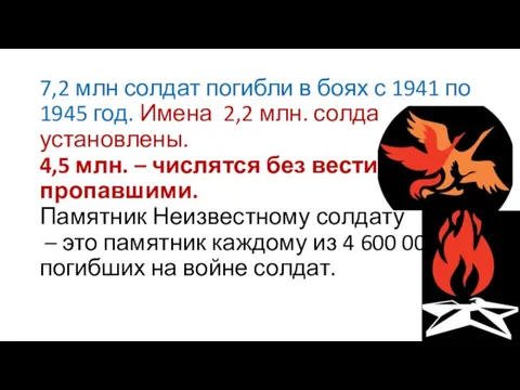 7,2 млн солдат погибли в боях с 1941 по 1945 год.