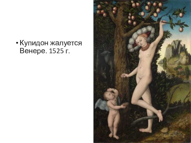 Купидон жалуется Венере. 1525 г.