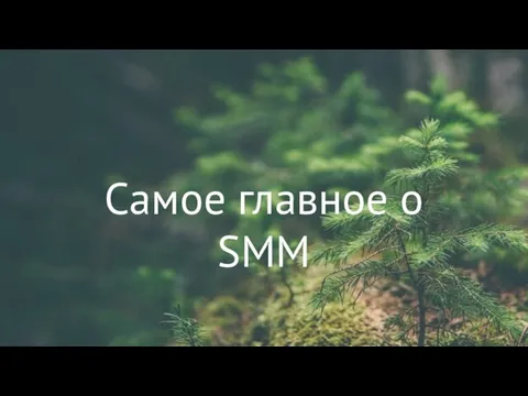 Самое главное о SMM