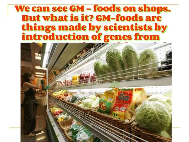 We can see GM – foods on shops. But what is