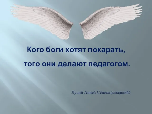 Кого боги хотят покарать, того они делают педагогом. Луций Анней Сенека (младший)