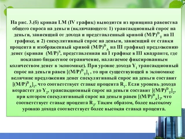 На рис. 3.(б) кривая LM (IV график) выводится из принципа равенства