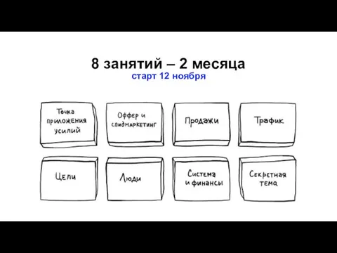 8 занятий – 2 месяца старт 12 ноября