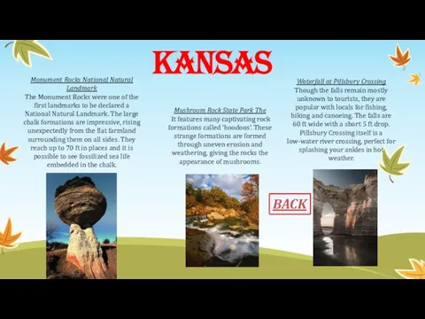 KANSAS Monument Rocks National Natural Landmark The Monument Rocks were one