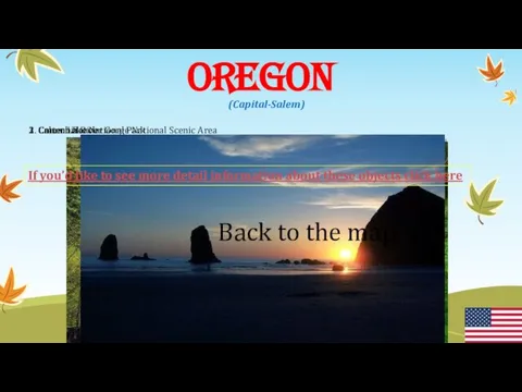 Oregon (Capital-Salem) 1. Crater Lake National Park 2. Columbia River Gorge