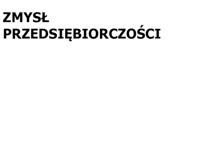 ZMYSŁ PRZEDSIĘBIORCZOŚCI