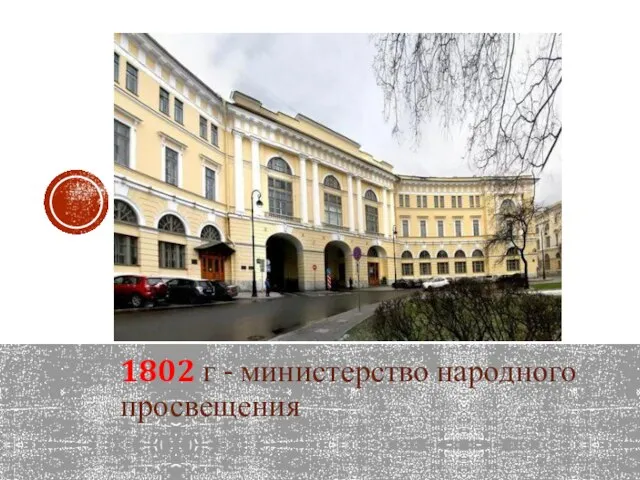 1802 г - министерство народного просвещения