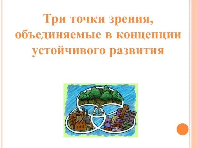 Три точки зрения, объединяемые в концепции устойчивого развития