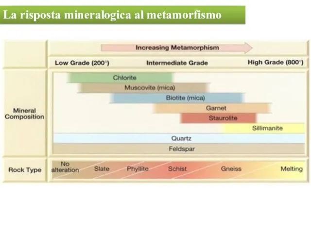 La risposta mineralogica al metamorfismo