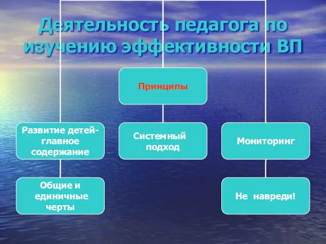 Деятельность педагога по изучению эффективности ВП Системный подход