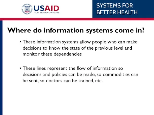 Where do information systems come in? These information systems allow people