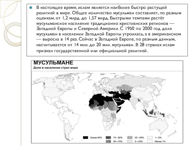 В настоящее время, ислам является наиболее быстро растущей религией в мире.