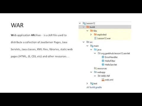 WAR Web application ARchive - is a JAR file used to