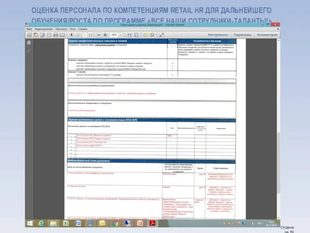 ОЦЕНКА ПЕРСОНАЛА ПО КОМПЕТЕНЦИЯМ RETAIL HR ДЛЯ ДАЛЬНЕЙШЕГО ОБУЧЕНИЯ/РОСТА ПО ПРОГРАММЕ «ВСЕ НАШИ СОТРУДНИКИ-ТАЛАНТЫ!»