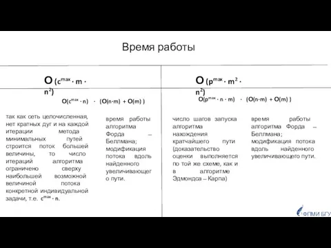 О(cmax · n) · (О(n·m) + О(m) ) Время работы О