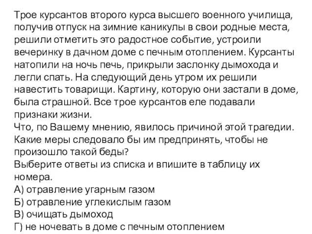 Трое курсантов второго курса высшего военного училища, получив отпуск на зимние