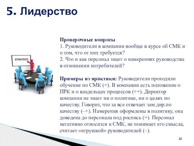 5. Лидерство 32 Проверочные вопросы 1. Руководители в компании вообще в