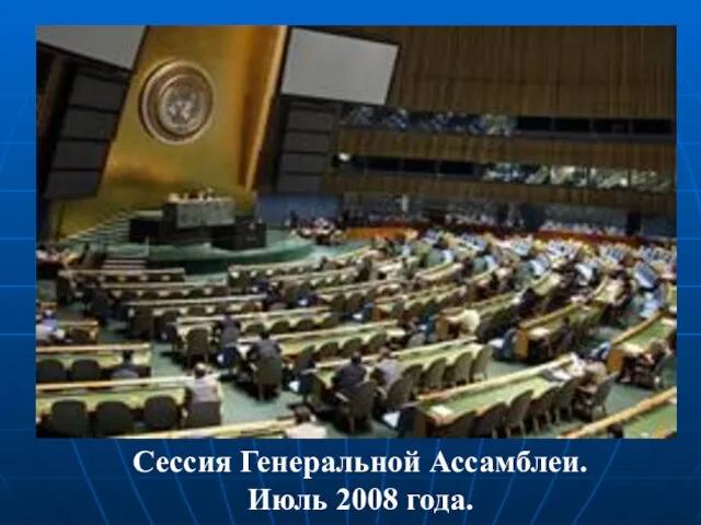 Сессия Генеральной Ассамблеи. Июль 2008 года.