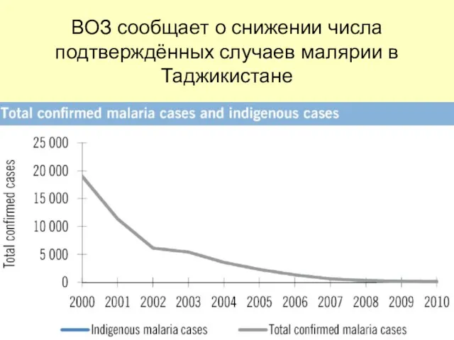 ВОЗ сообщает о снижении числа подтверждённых случаев малярии в Таджикистане