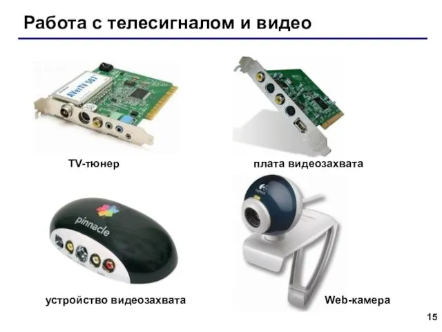 Работа с телесигналом и видео TV-тюнер плата видеозахвата устройство видеозахвата Web-камера