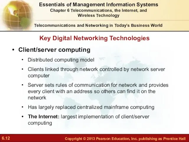 Key Digital Networking Technologies Telecommunications and Networking in Today’s Business World