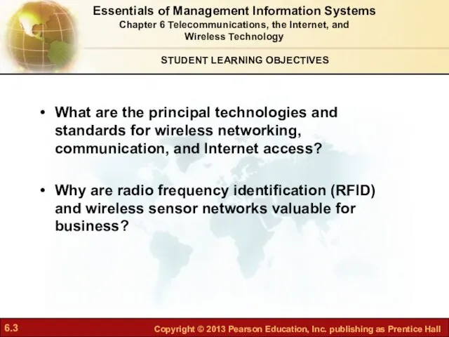 What are the principal technologies and standards for wireless networking, communication,