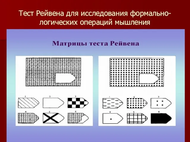 Тест Рейвена для исследования формально-логических операций мышления