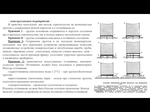 – конструктивные мероприятия – В практике используют два метода строительства на